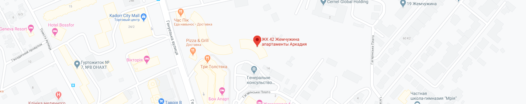 Карта Google ЖК 42 Жемчужина
